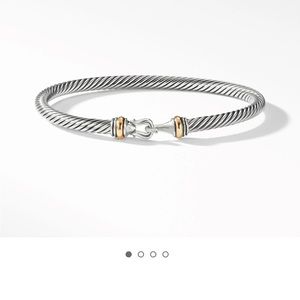 David Yurman Buckle Bracelet in Sterling Silver with 18K Yellow Gold